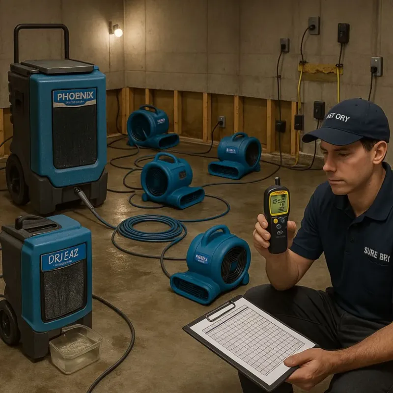 Structural Drying and Dehumidification process in Stonybrook, PA